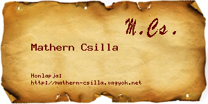 Mathern Csilla névjegykártya